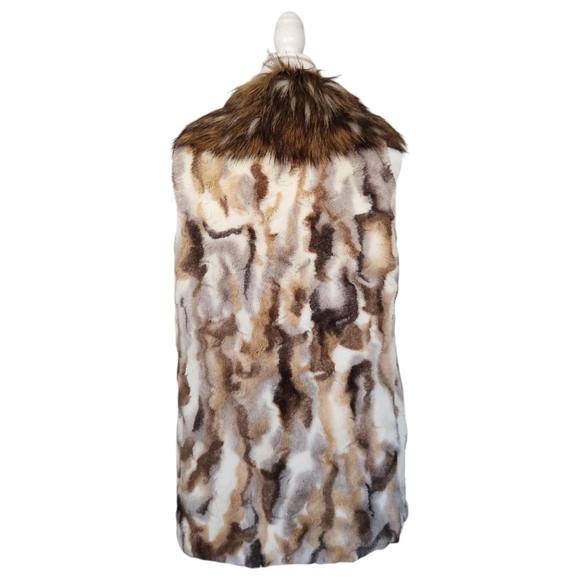 Adrienne Landau Faux Fur Animal Print Vest Womens Size M Preppy Luxury - Picture 5 of 13